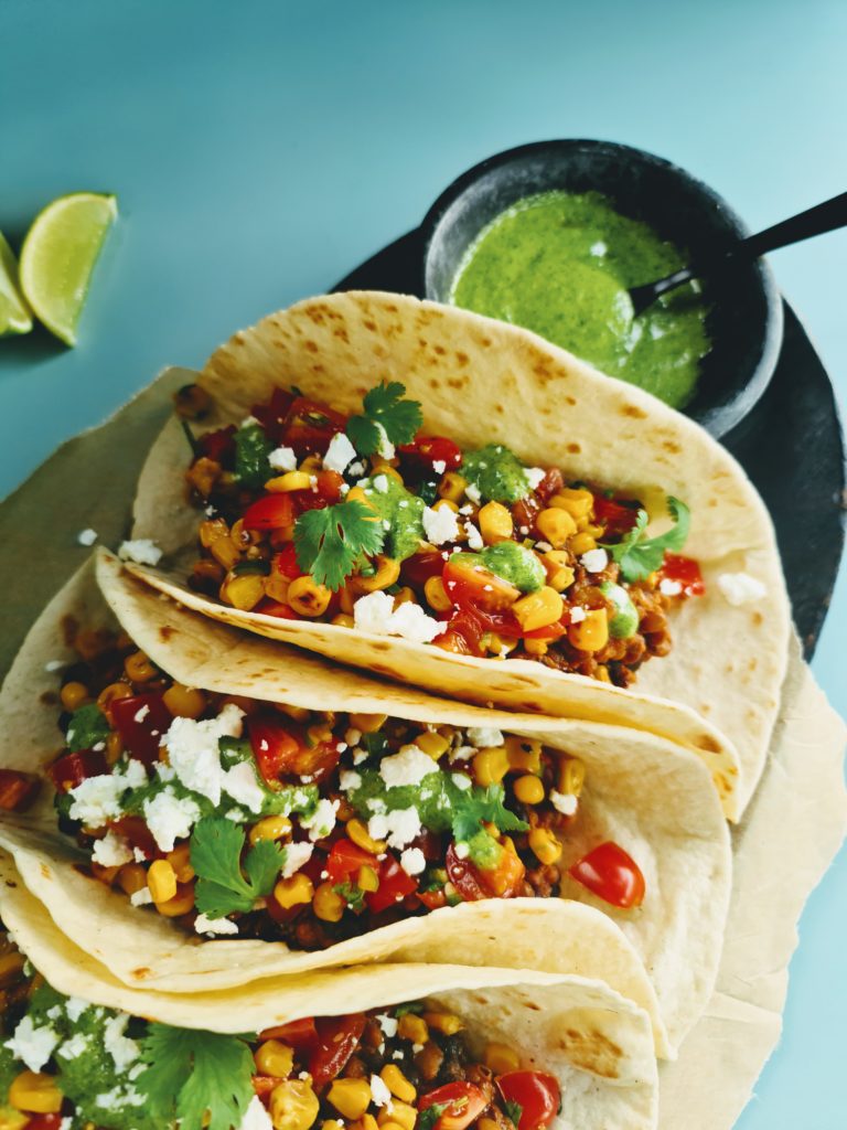 Proteintaco med maissalsa og korianderdressing – Alt økologisk!
