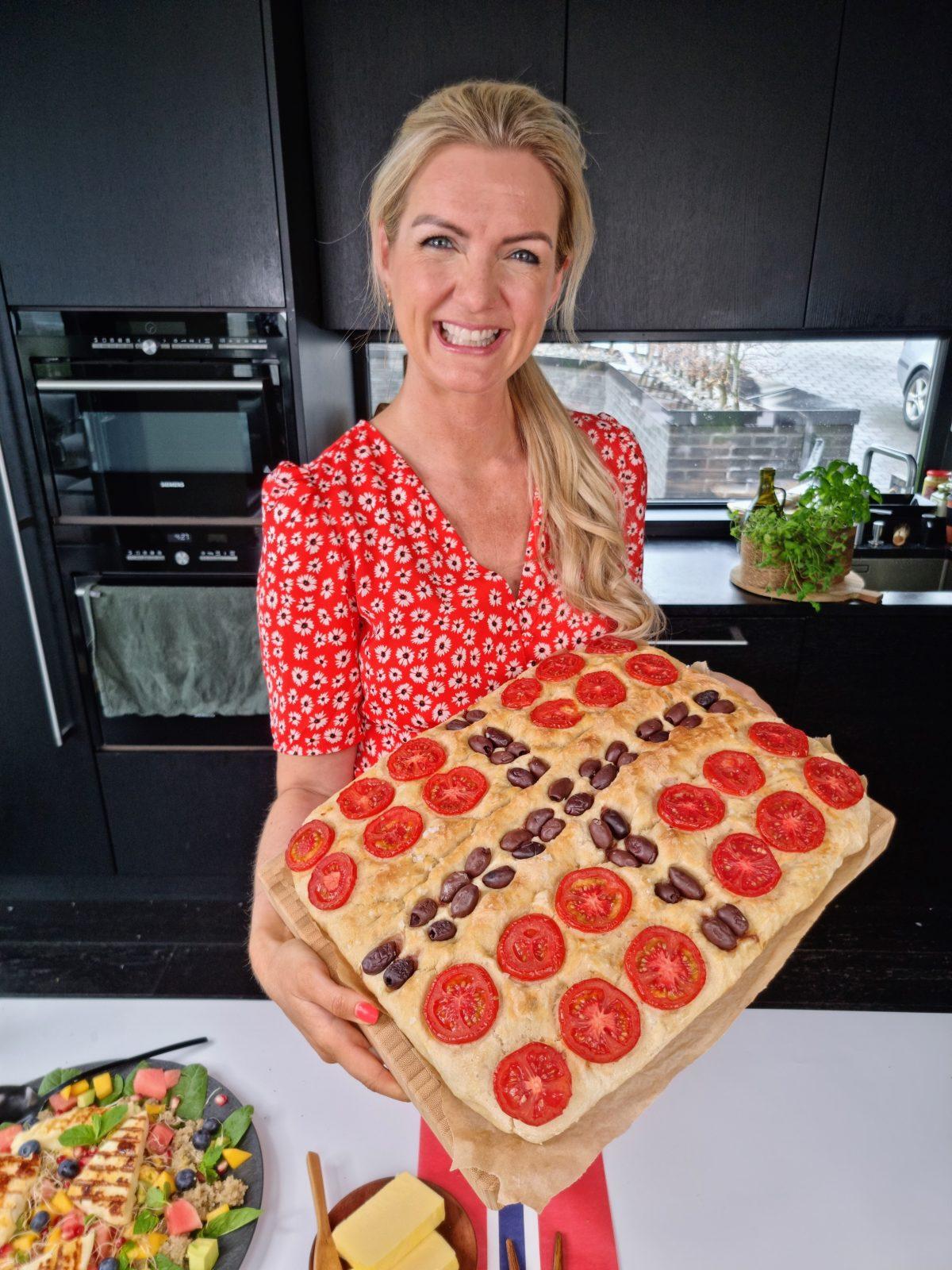 Flagg-focaccia av Hanne-Lene med Norske flagg