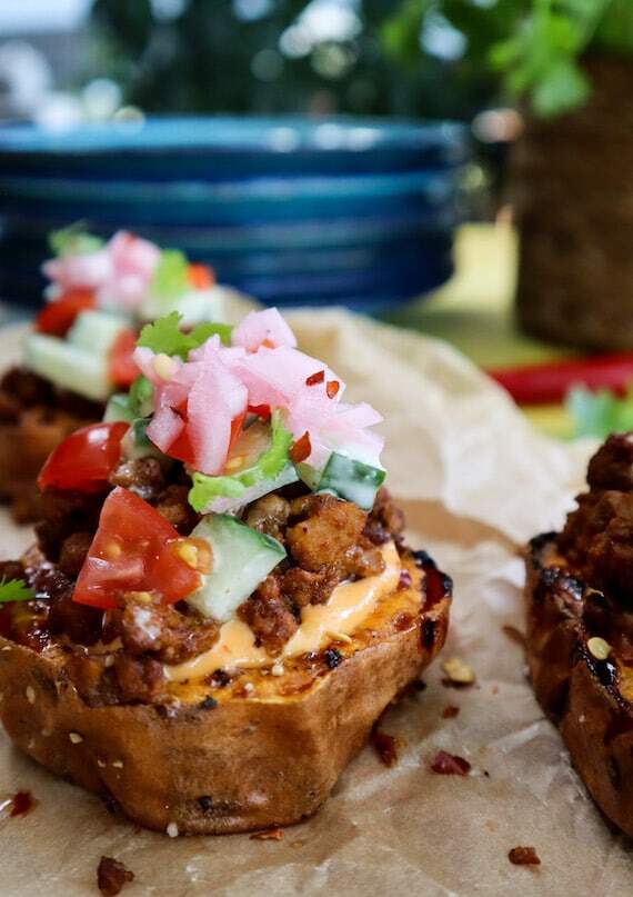 Søtpotetskiver med tacotopping – naerbilde fra siden web